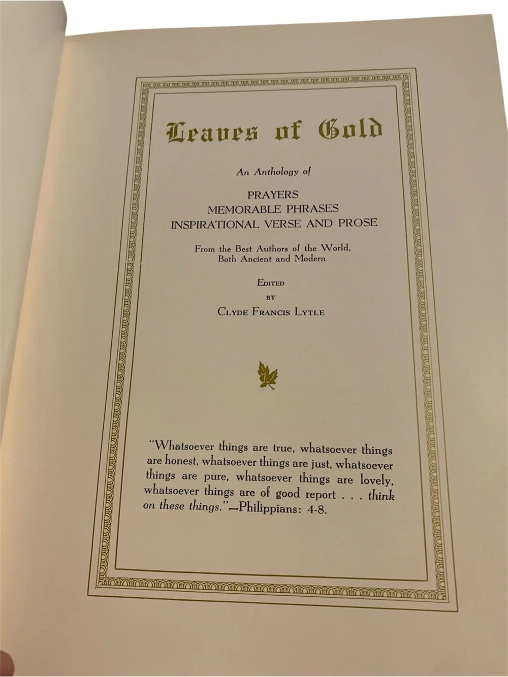 Leaves of Gold‎ (Hardcover, 1948) Gold Revised Edition by Clyde Francis Lytle